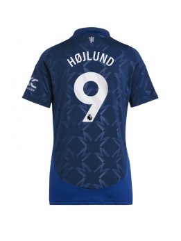 Billige Manchester United Rasmus Hojlund #9 Bortedrakt Dame 2024-25 Kortermet